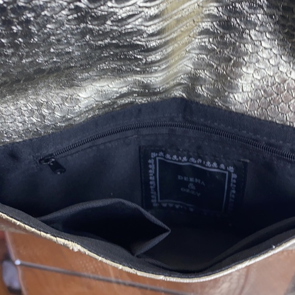 Gold Snake Skin Envelope Clutch - Picture 5 of 5